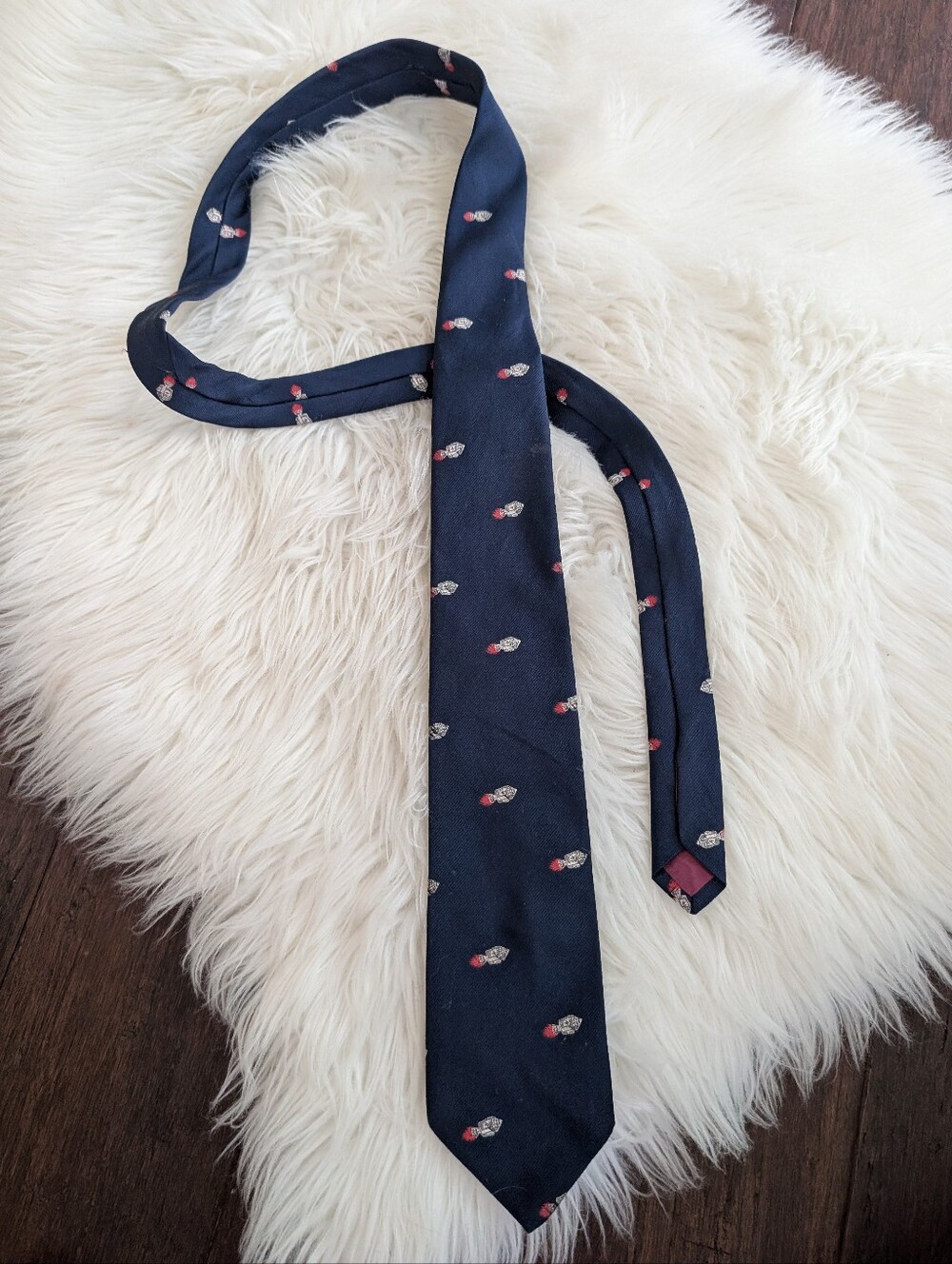 Vintage Prince Consort Smithsonian Air Space Museum Necktie Navy Blue Rockets?